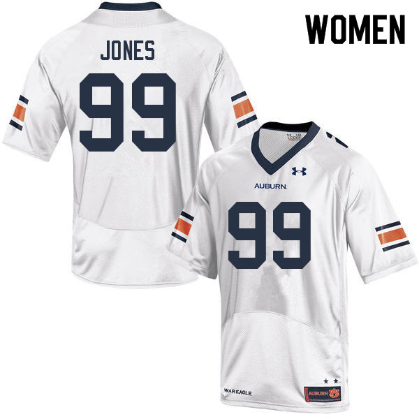 Women #99 Jayson Jones Auburn Tigers College Football Jerseys Sale-White - Click Image to Close